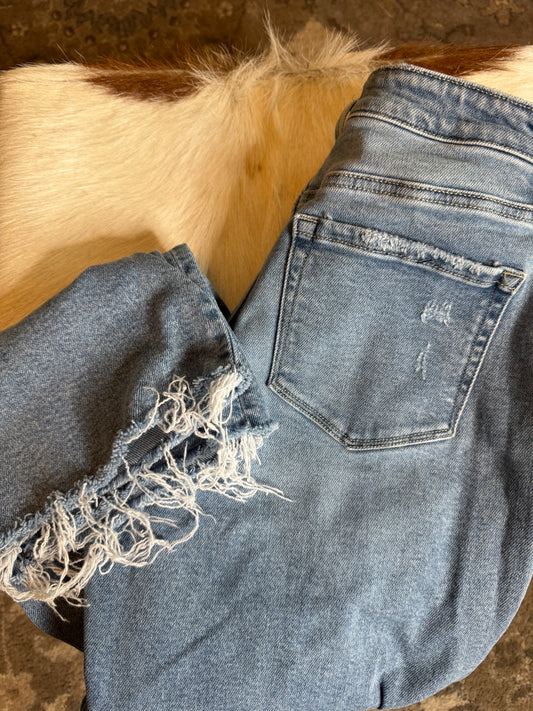 High Rise Ankle Straight Jeans